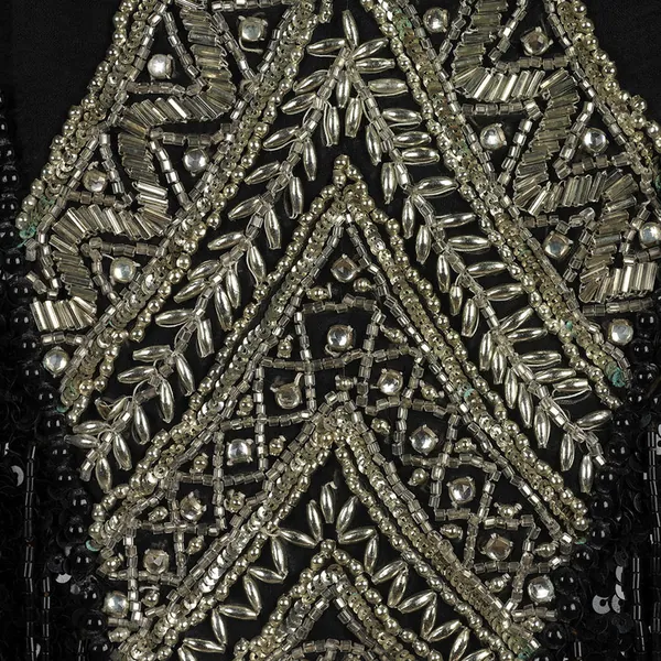 Abaya noire perles strass mariage