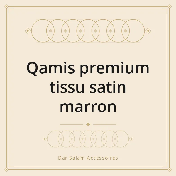 Qamis premium tissu satin marron