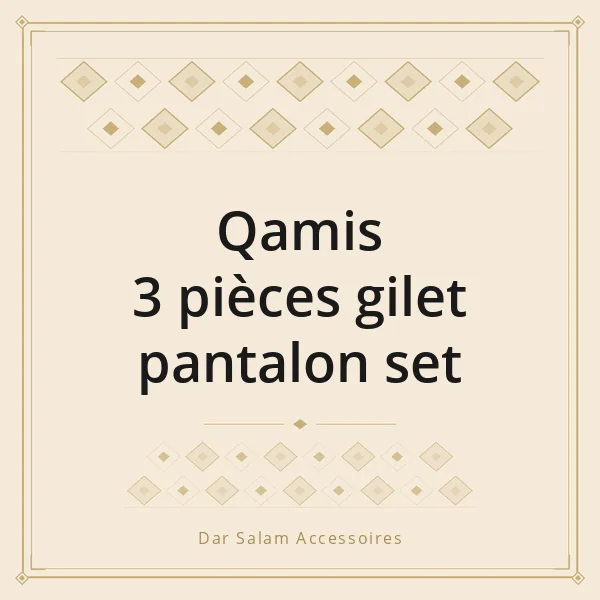 Qamis 3 pièces gilet pantalon set