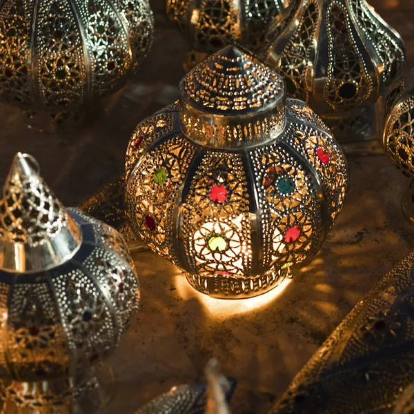 Set 3 lanternes mosquée or 3 tailles