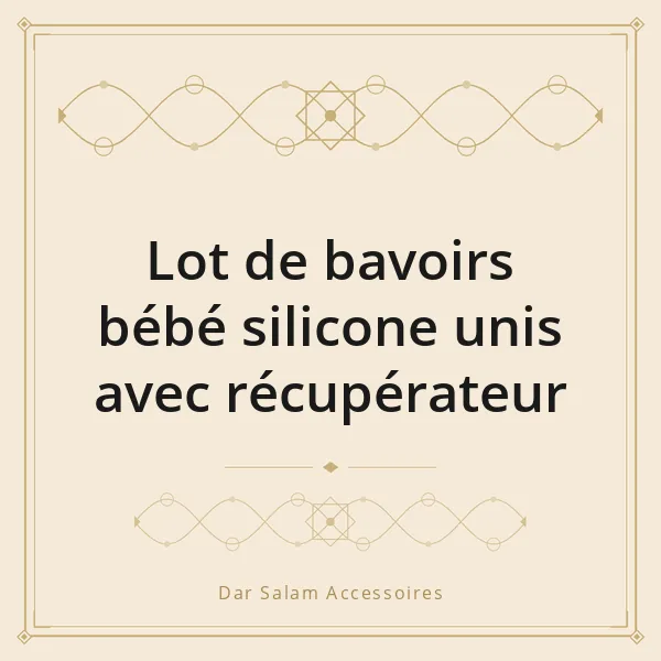 Lot de bavoirs bébé silicone unis avec récupérateur