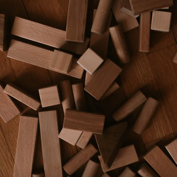 Cubes en bois naturel bébé blocs de construction